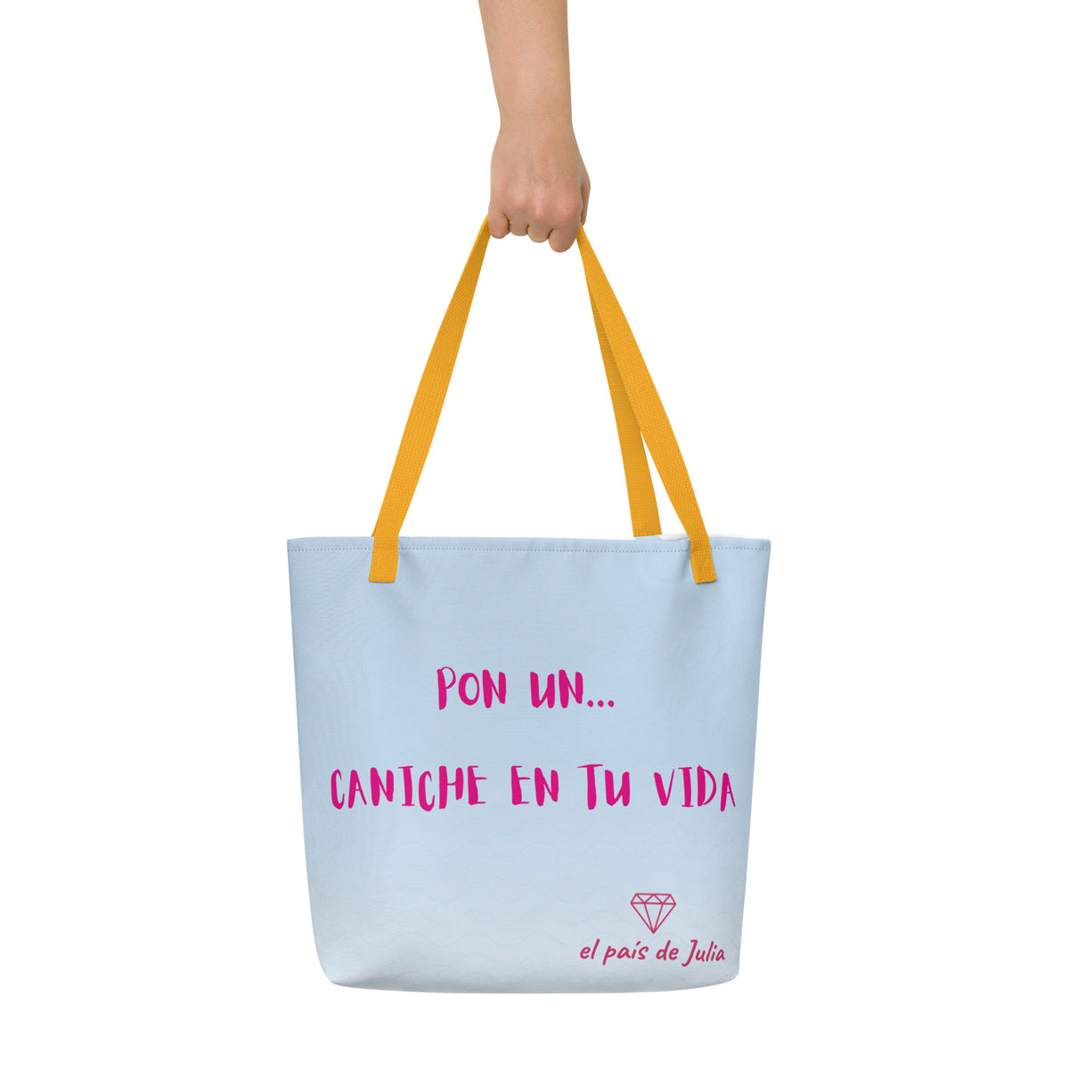 Bolsa de tela grande all over PON UN CANICHE EN TU VIDA