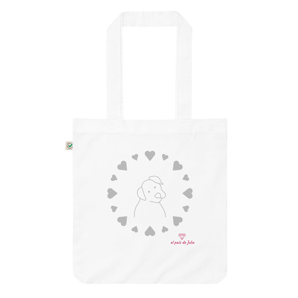 Tote bag orgánica de moda amor perruno