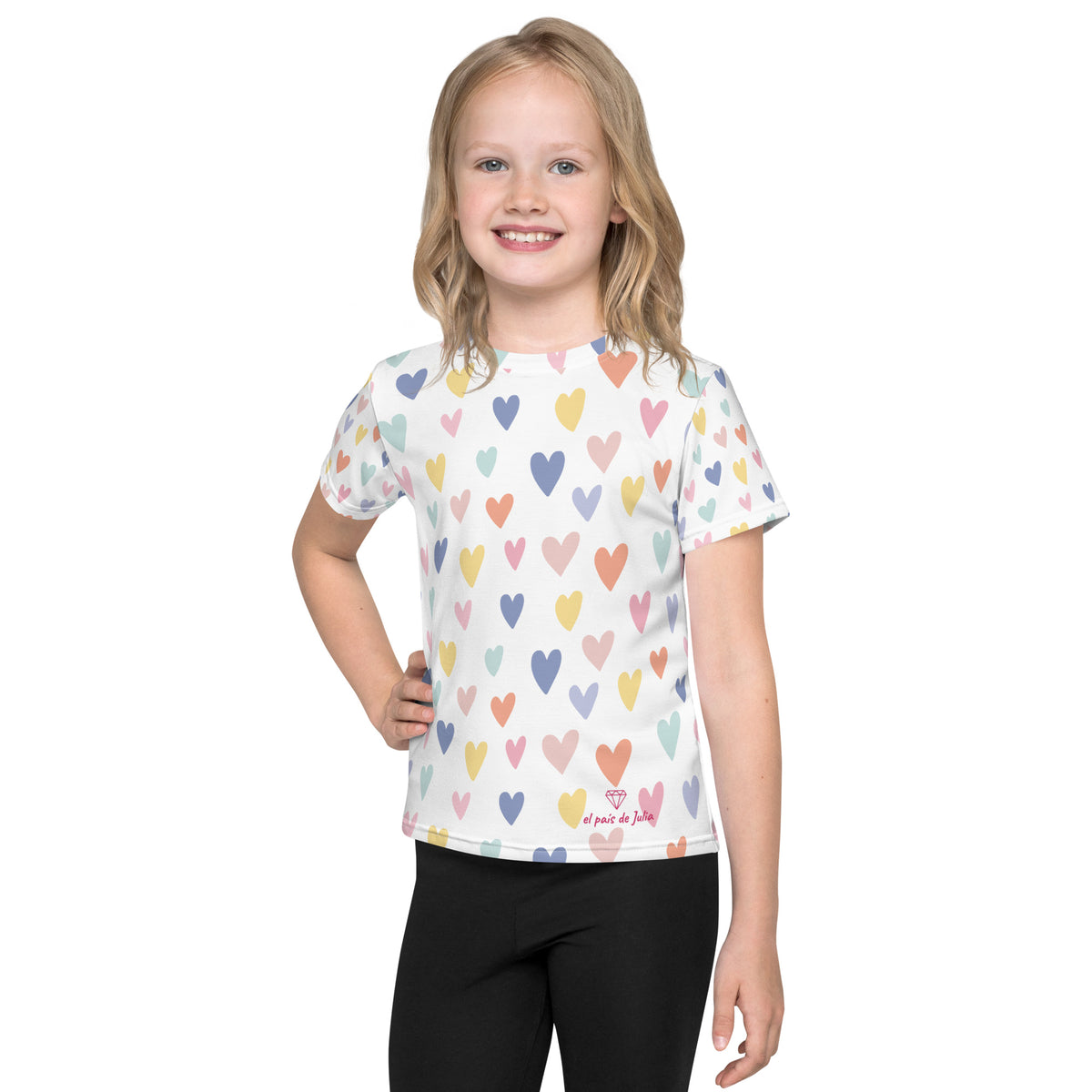 Camiseta cuello redondo unisex corazones perro