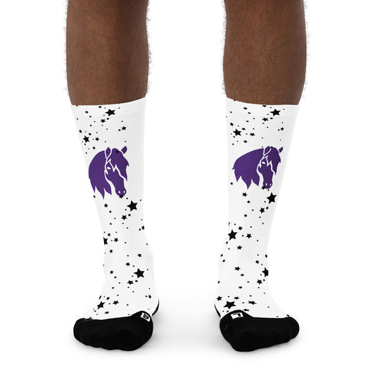 Calcetines deportivos hípica caballo lila