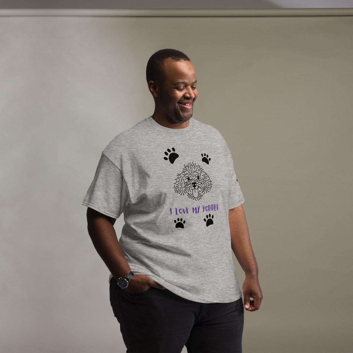 Camiseta clásica unisex i love my poddle