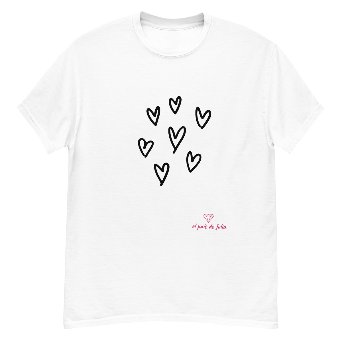 Camiseta clásica unisex perros corazón