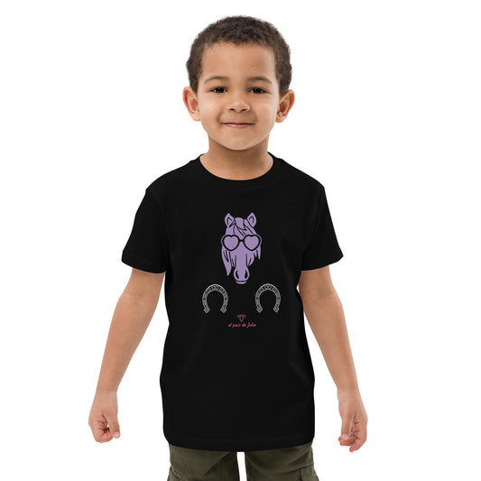 Camiseta algodón orgánico unisex caballo lila