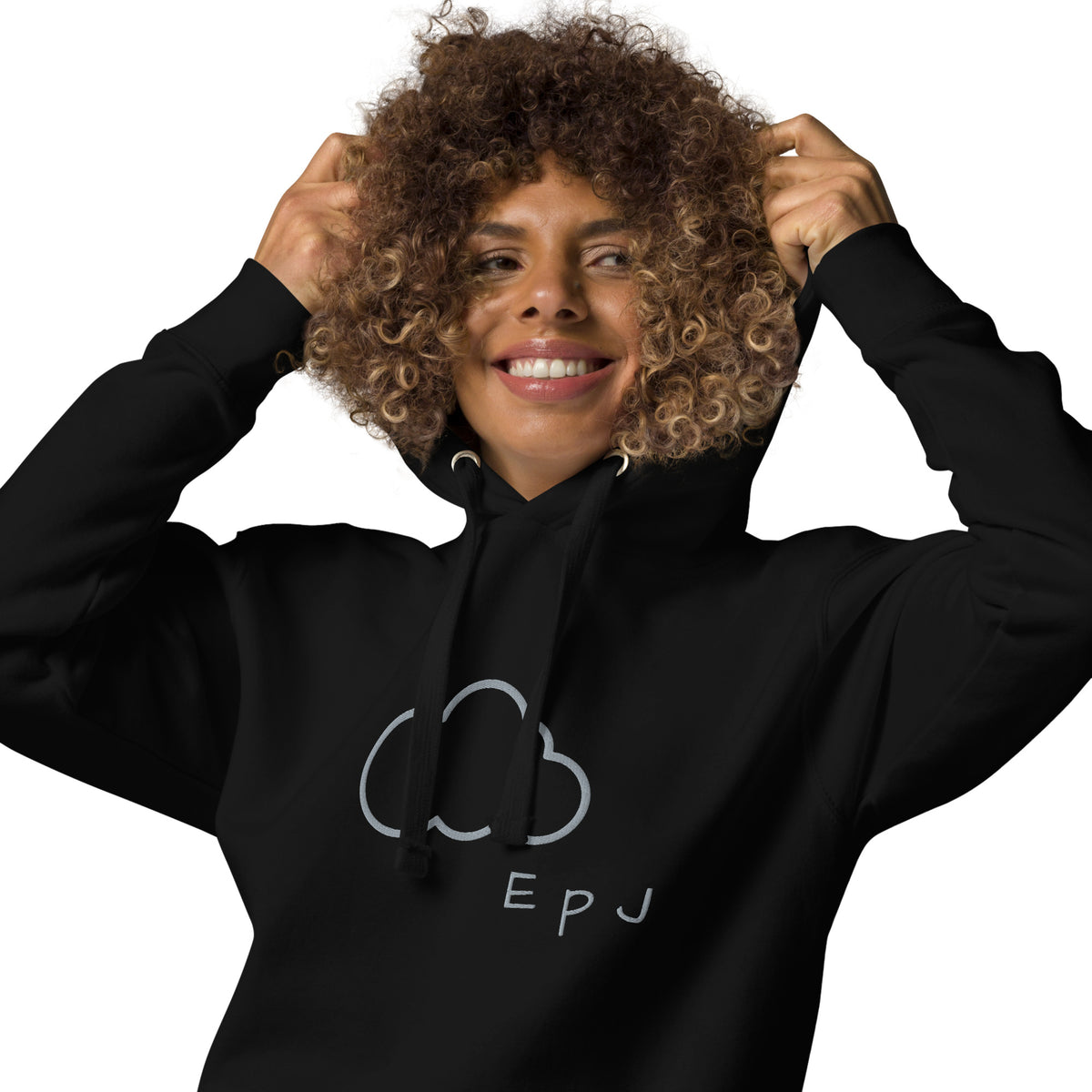 Sudadera con capucha unisex nube bordada