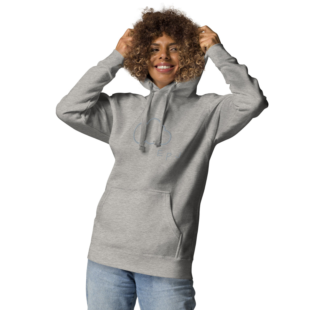 Sudadera con capucha unisex nube bordada
