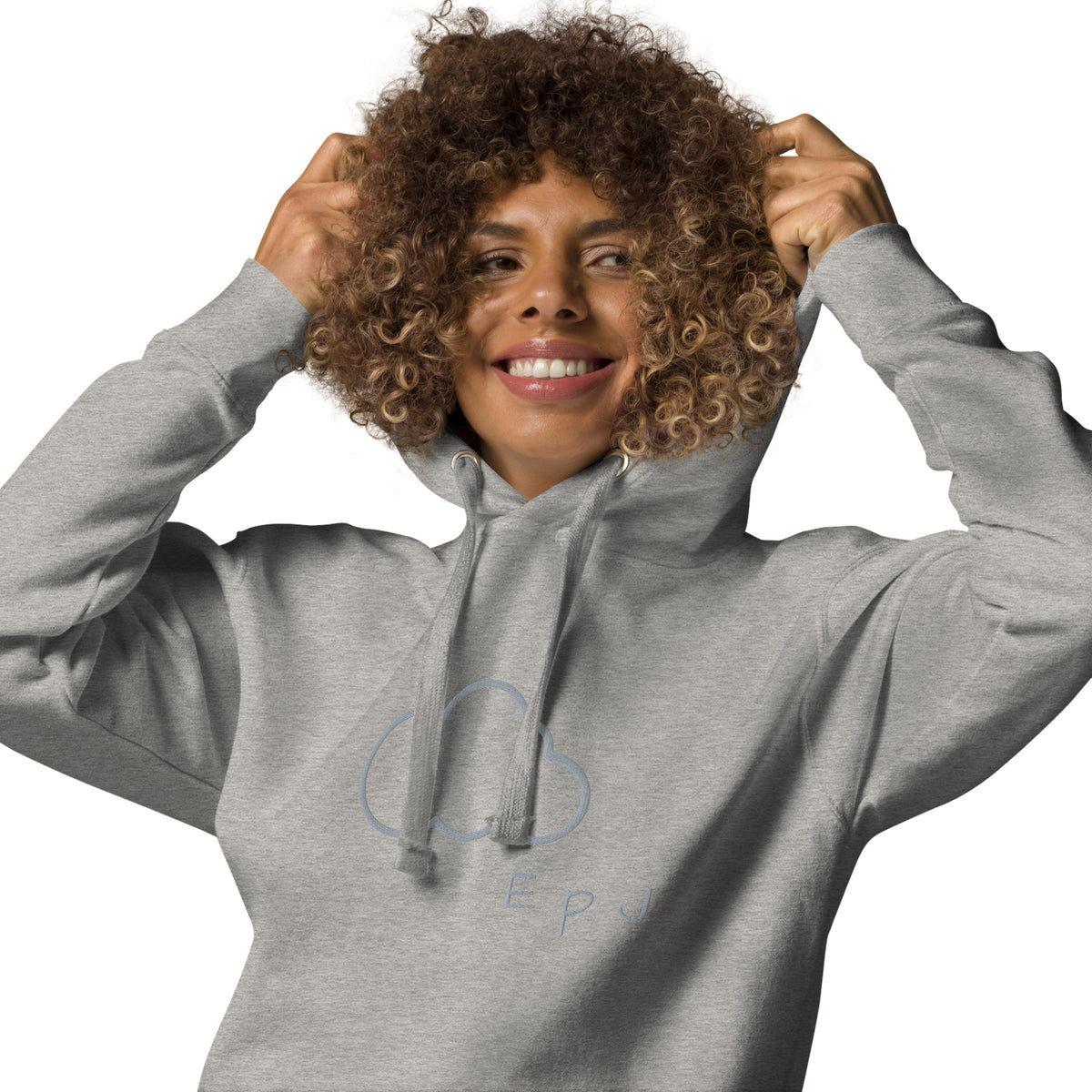 Sudadera con capucha unisex nube bordada