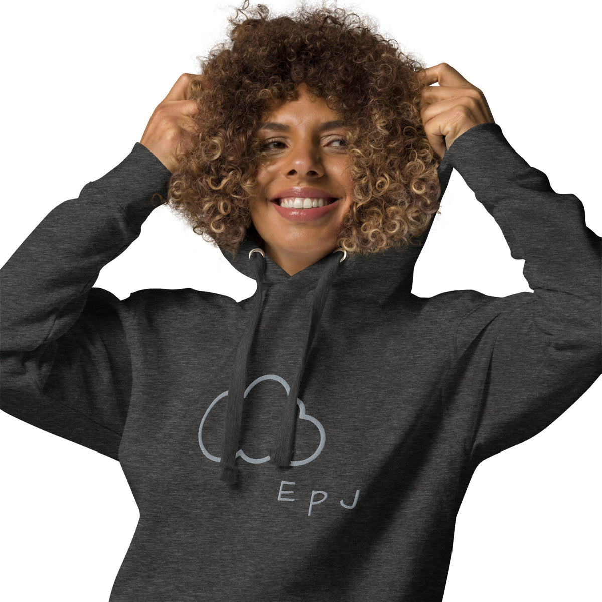 Sudadera con capucha unisex nube bordada