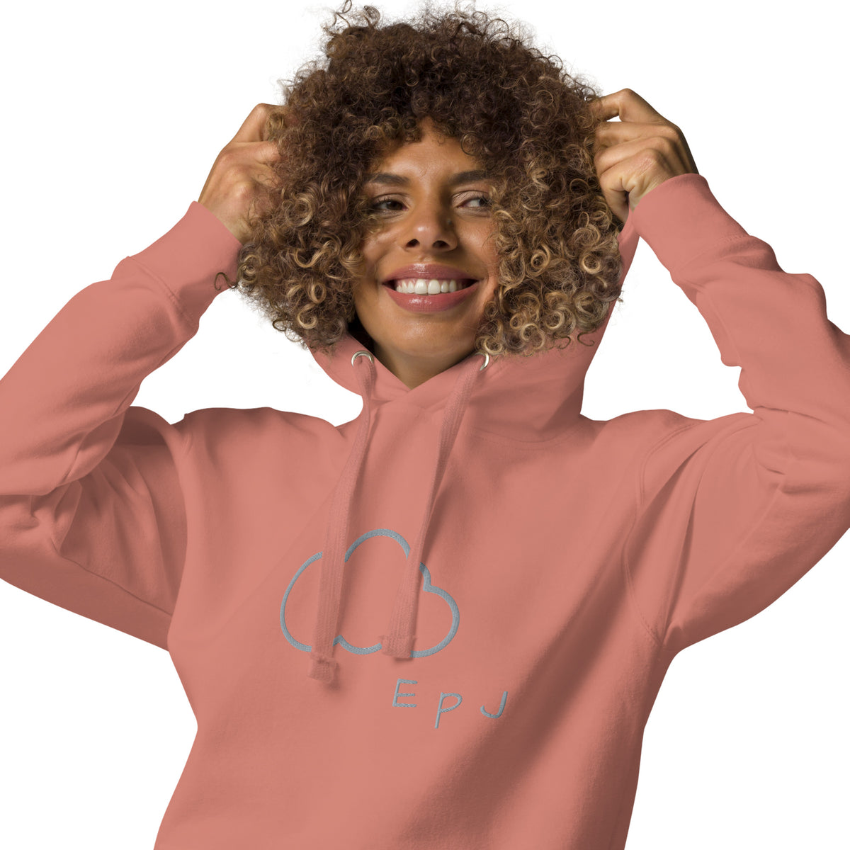 Sudadera con capucha unisex nube bordada
