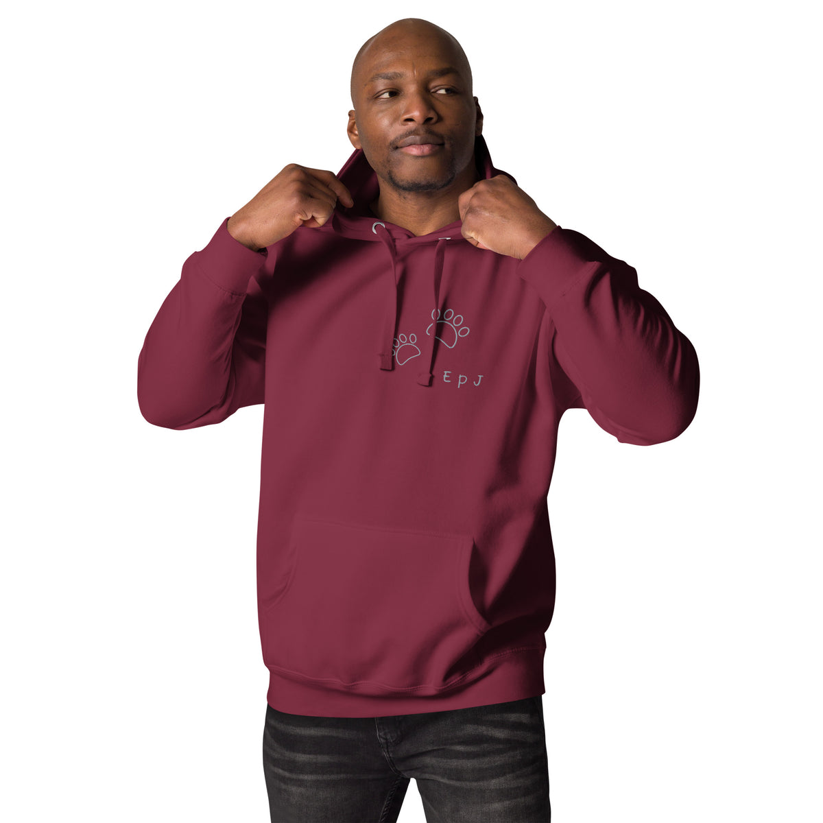 Sudadera con capucha unisex huella bordada