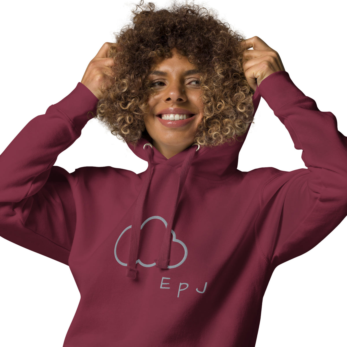 Sudadera con capucha unisex nube bordada