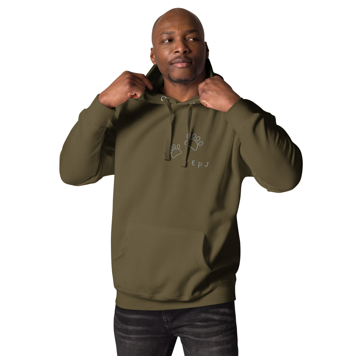 Sudadera con capucha unisex huella bordada
