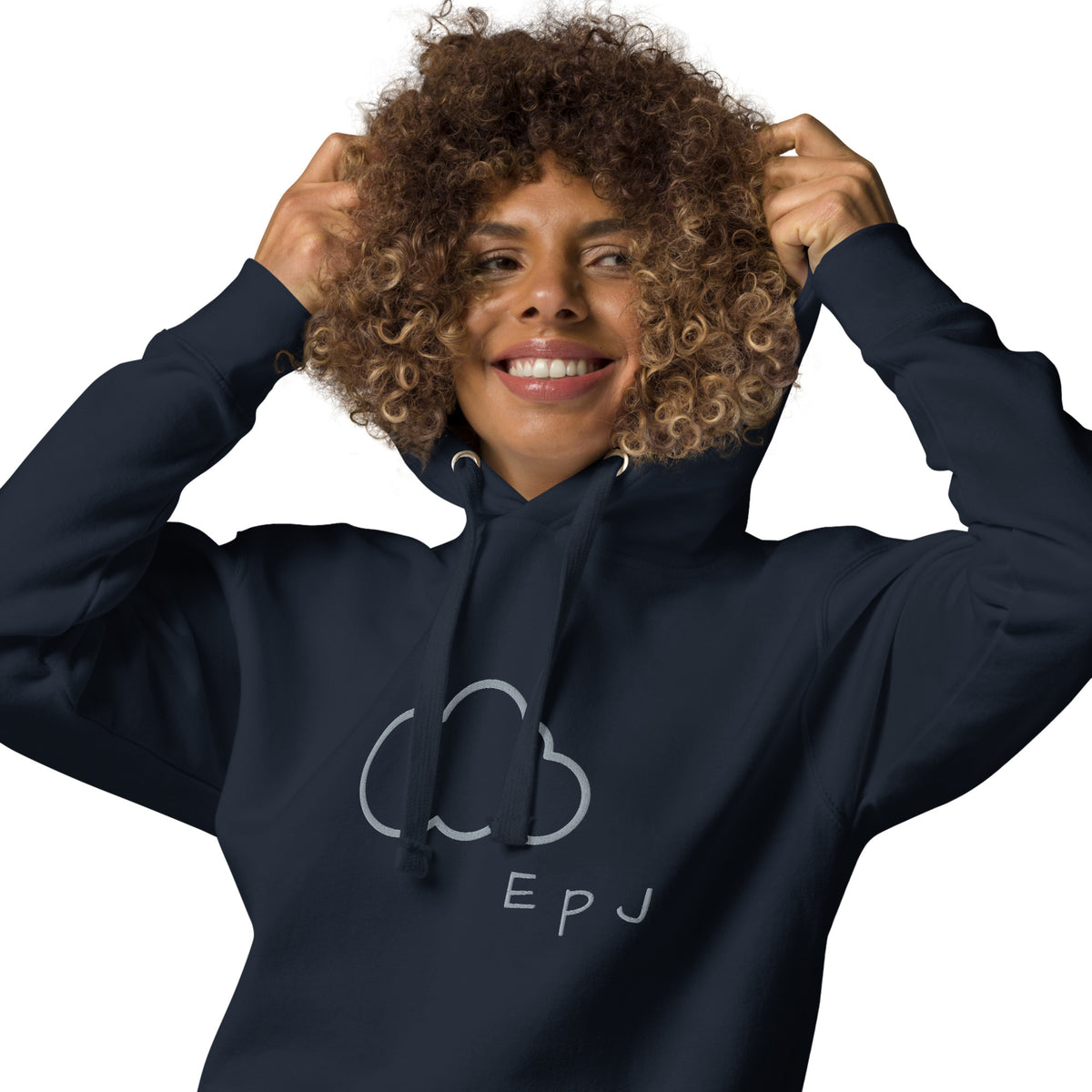 Sudadera con capucha unisex nube bordada