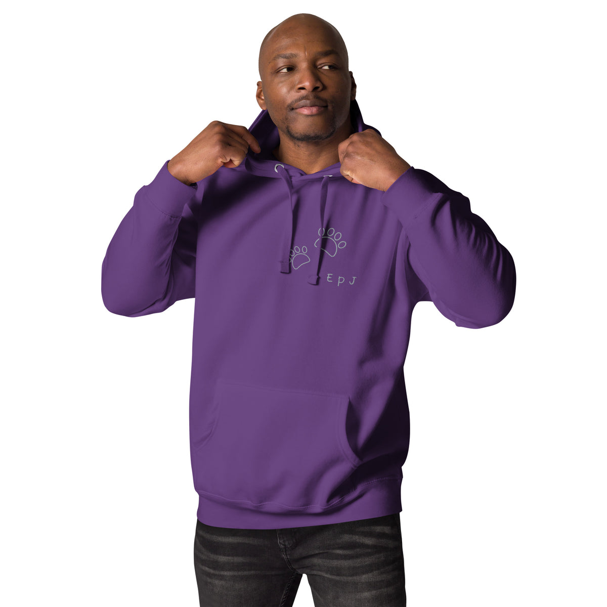 Sudadera con capucha unisex huella bordada