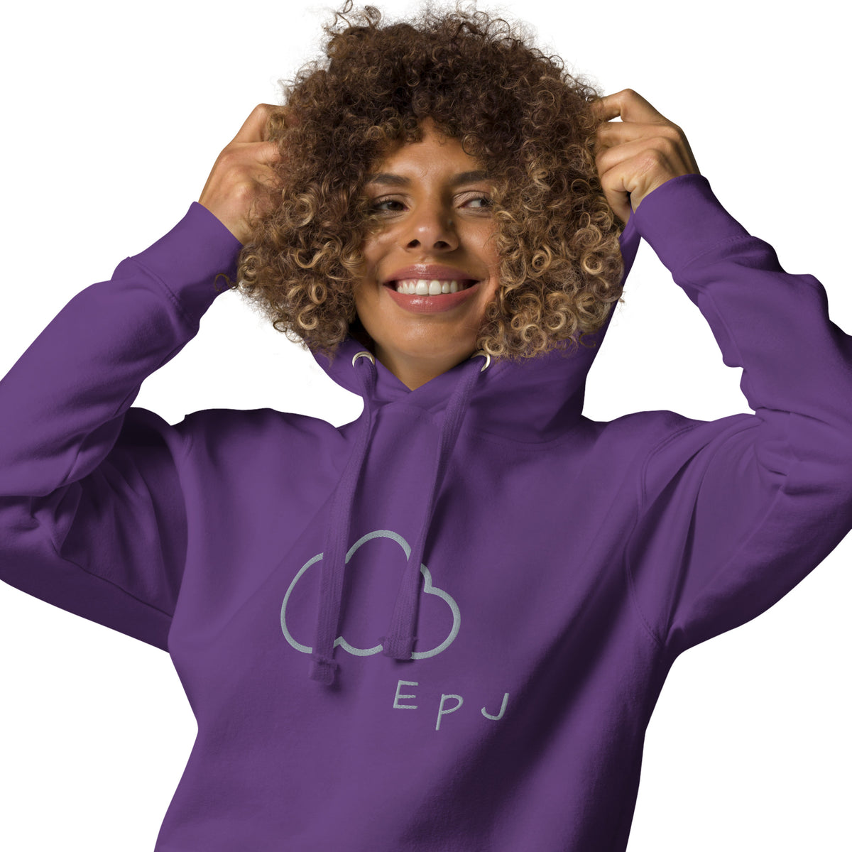 Sudadera con capucha unisex nube bordada