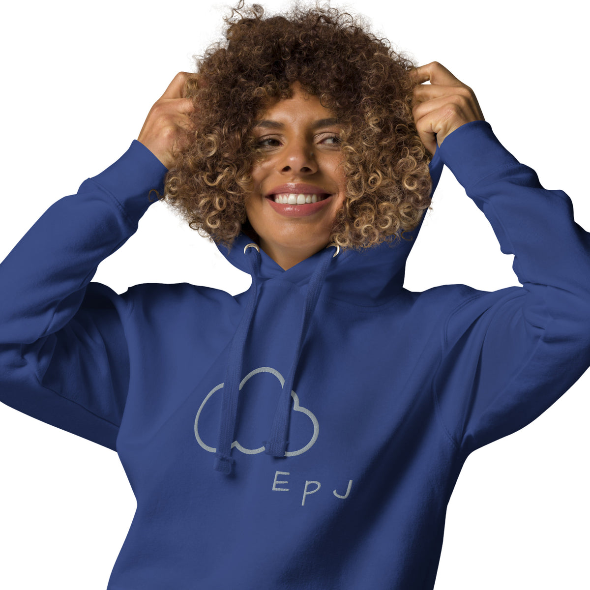 Sudadera con capucha unisex nube bordada