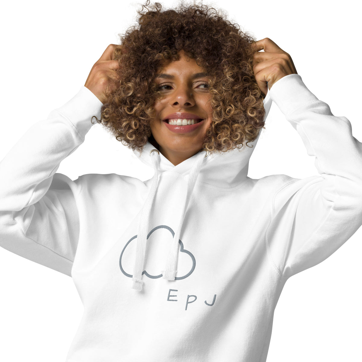 Sudadera con capucha unisex nube bordada
