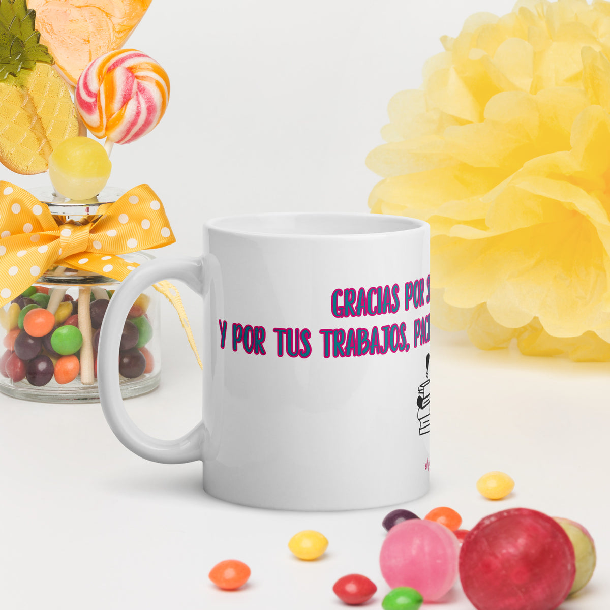 Taza blanca brillante POR SER COMO ERES