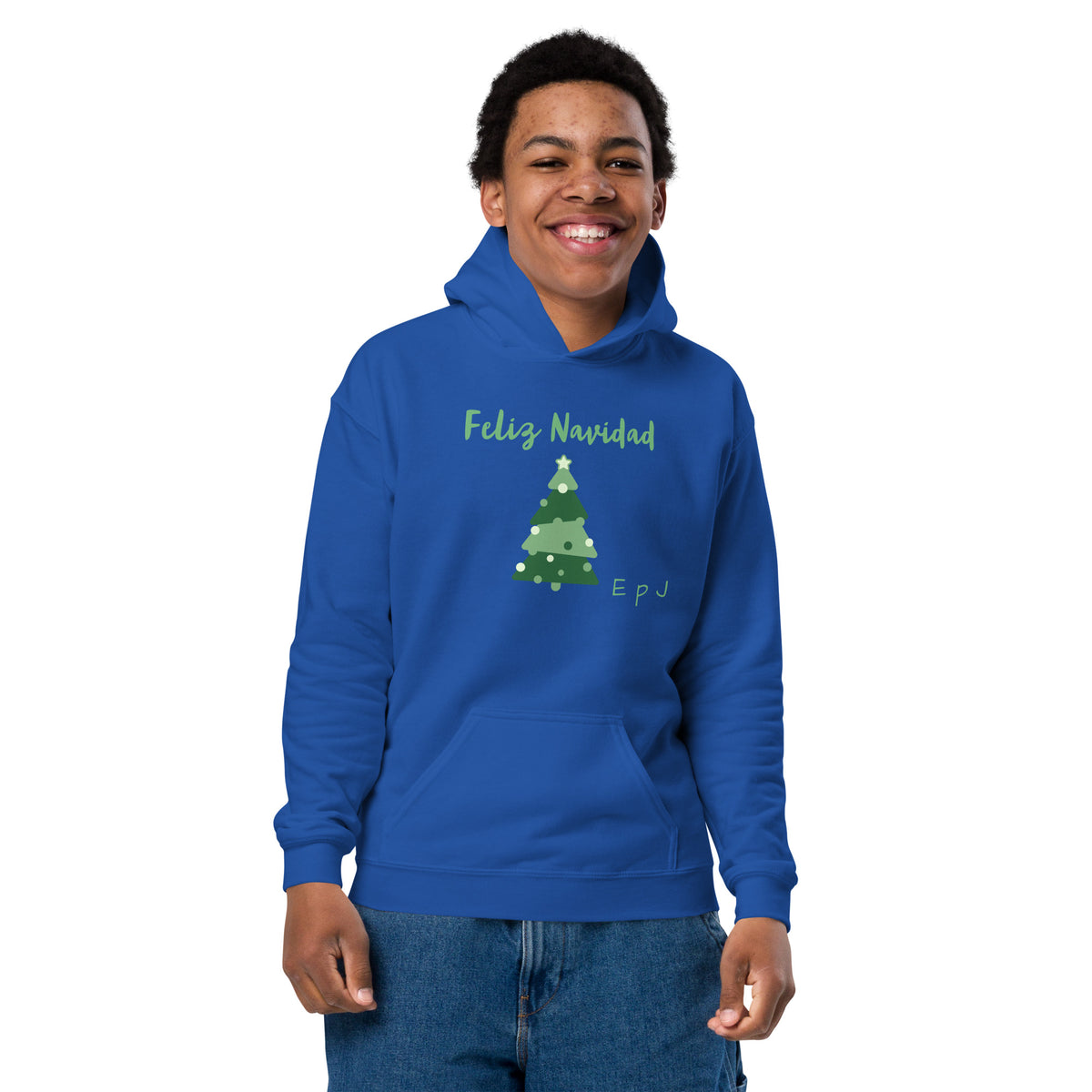 Sudadera gruesa con capucha unisex árbol navidad