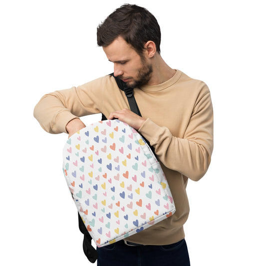 Mochila minimalista corazones de colores
