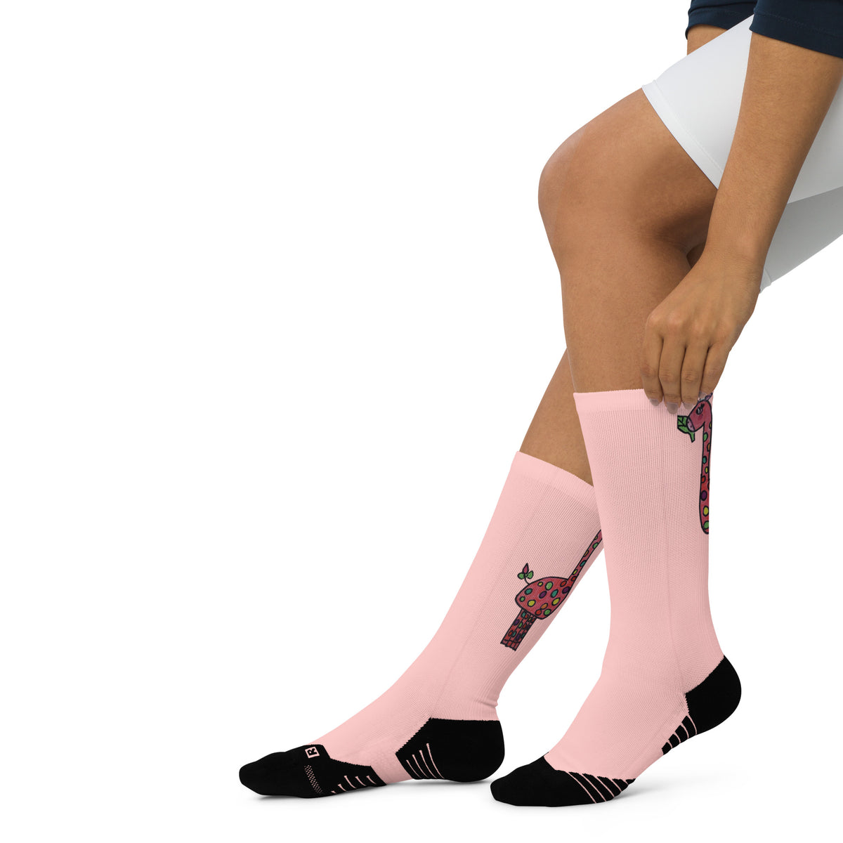 Calcetines deportivos jirafa rosa