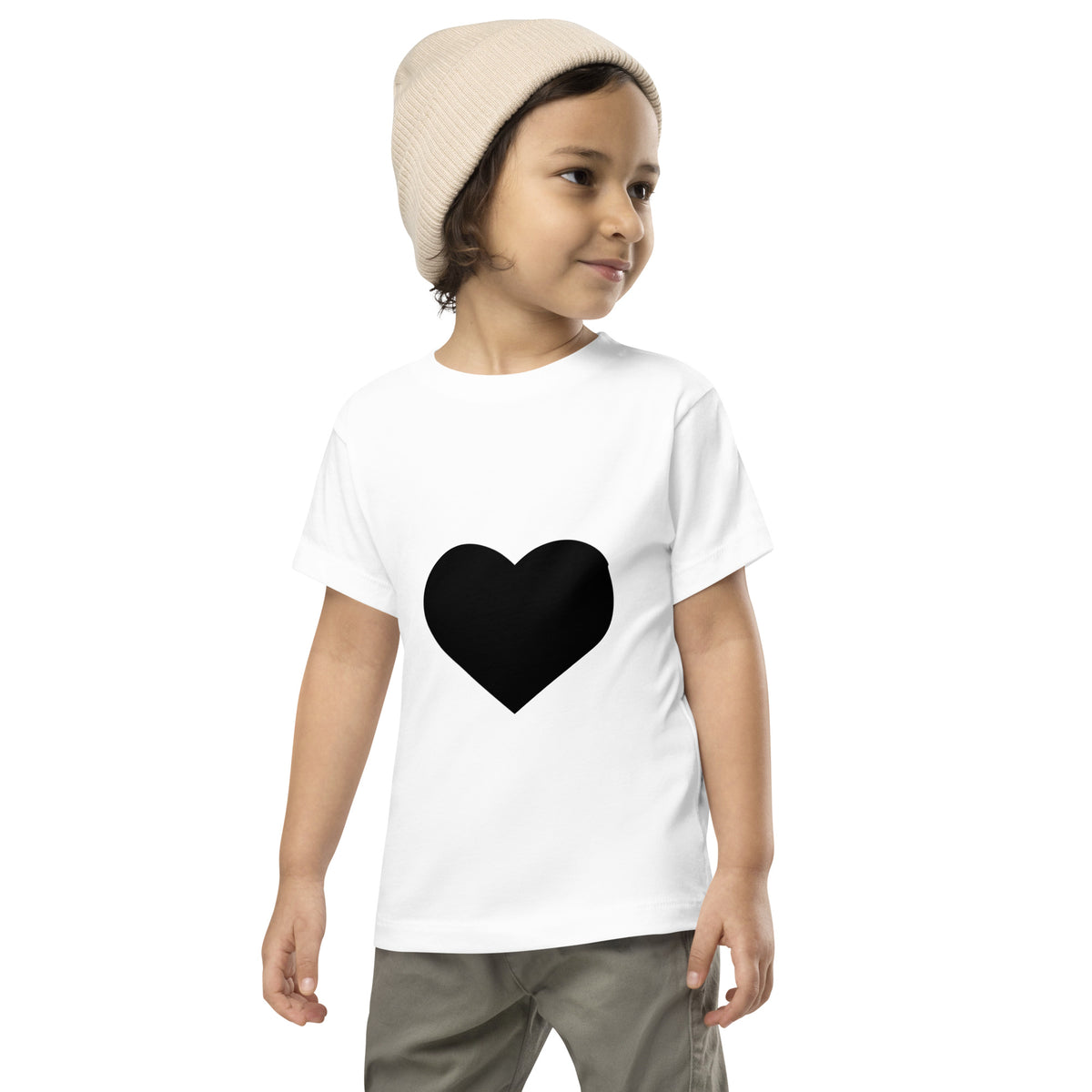 Camiseta manga corta unisex corazón negro